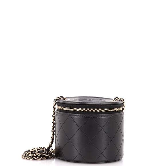 Chanel Cc Round Vanity Case With Chain #184753C18B - Picture 1 of 8